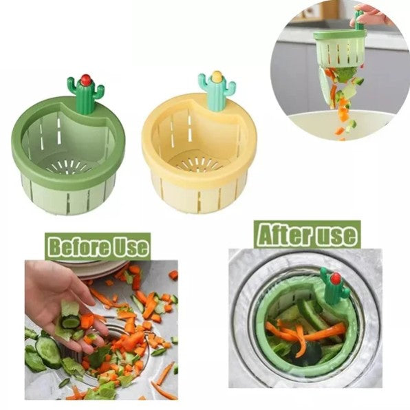 Cactus Kitchen Sink Drain Strainer with Press Automatic Dumping Basket